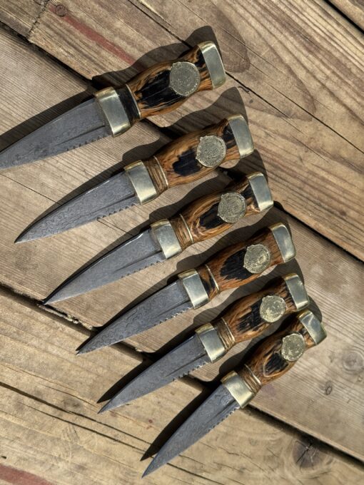 Brass Clan Crest Oak Scotch Whisky Barrel Damascus Sgian Dubh 006 - Pharlain & Lennox - Image 9