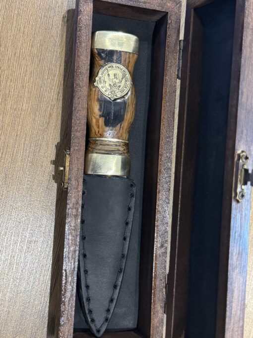 Brass Clan Crest Oak Scotch Whisky Barrel Damascus Sgian Dubh 006 - Pharlain & Lennox - Image 10