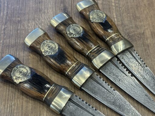 Brass Clan Crest Oak Scotch Whisky Barrel Damascus Sgian Dubh 006 - Pharlain & Lennox - Image 6