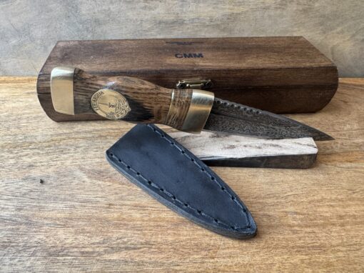 Brass Clan Crest Oak Scotch Whisky Barrel Damascus Sgian Dubh 006 - Pharlain & Lennox - Image 3