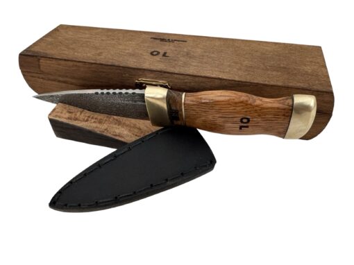 Brass Clan Crest Oak Scotch Whisky Barrel Damascus Sgian Dubh 006 - Pharlain & Lennox - Image 2