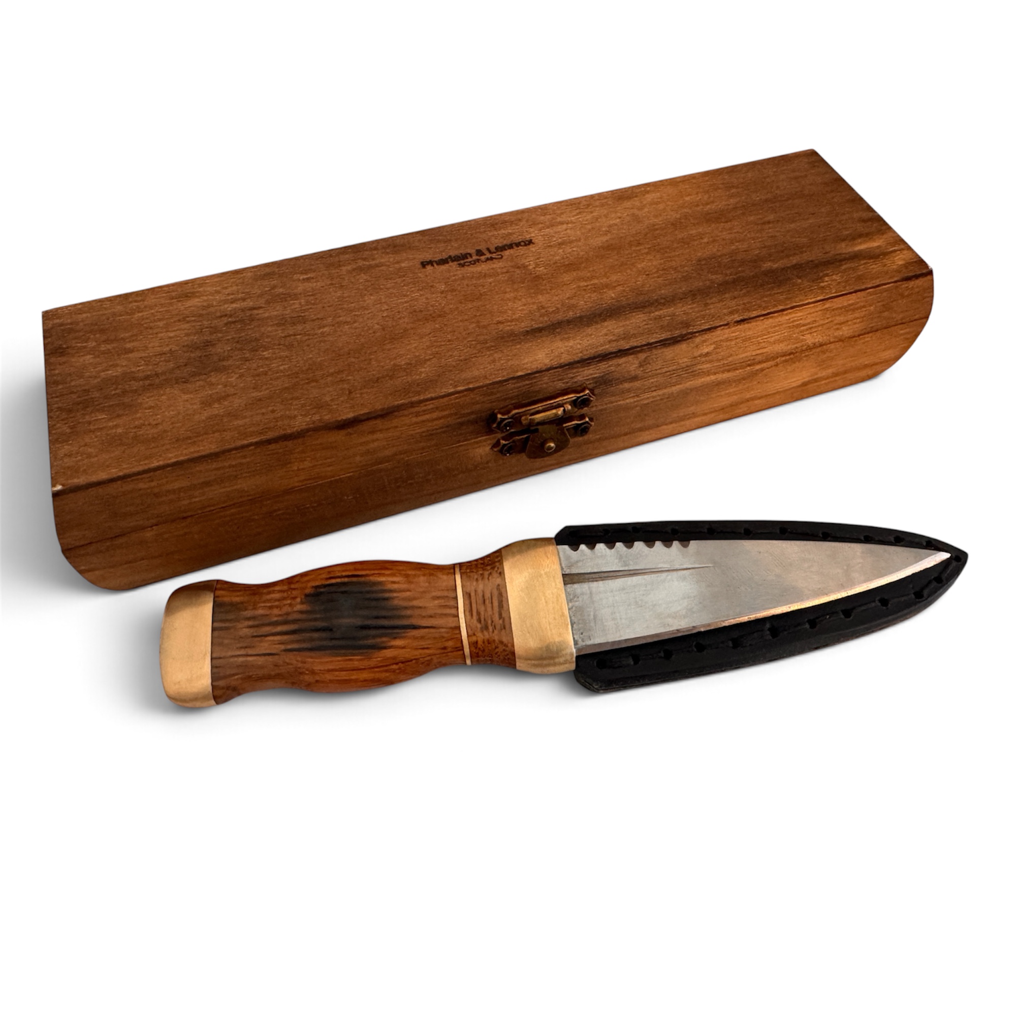 Brass Oak Scotch Whisky Barrel High Carbon Steel Sgian Dubh 010