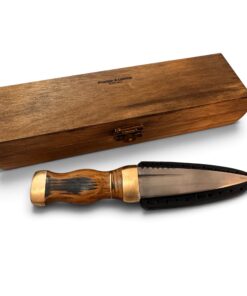 Brass Oak Scotch Whisky Barrel High Carbon Steel Sgian Dubh 011