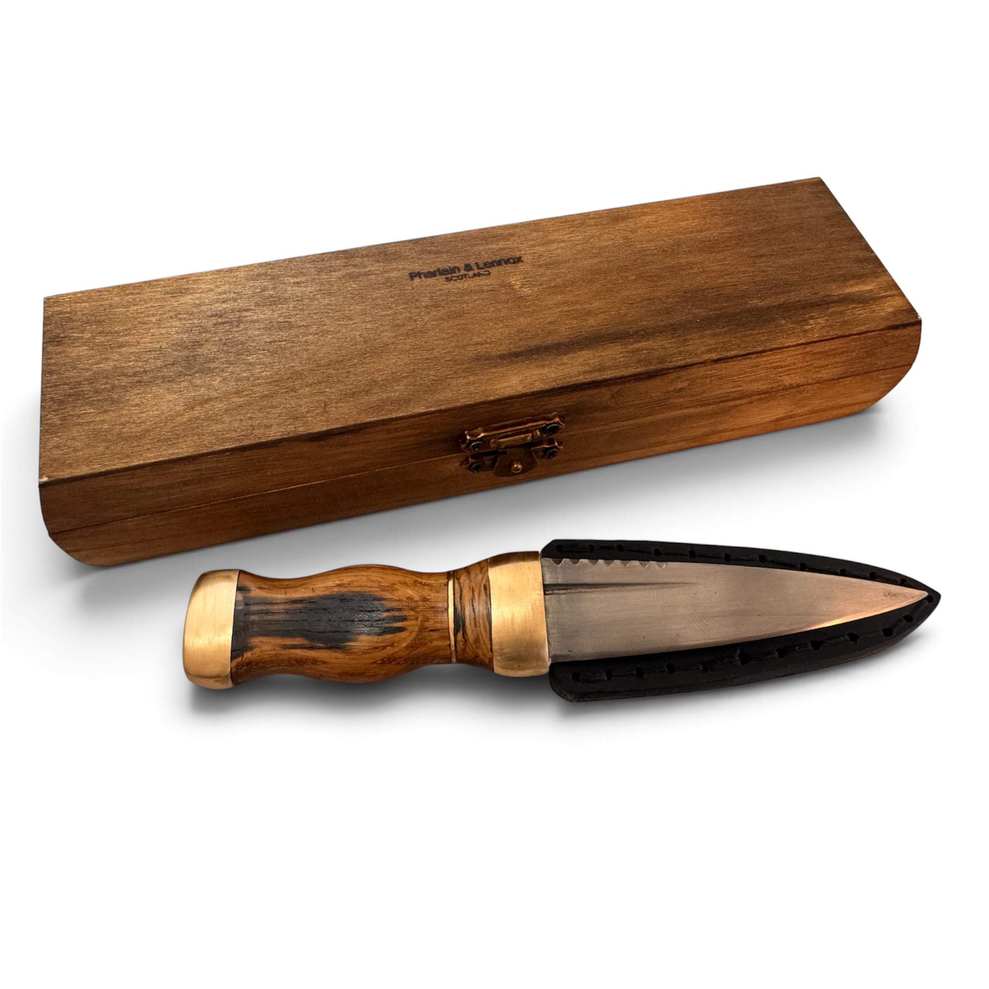 Brass Oak Scotch Whisky Barrel High Carbon Steel Sgian Dubh 011